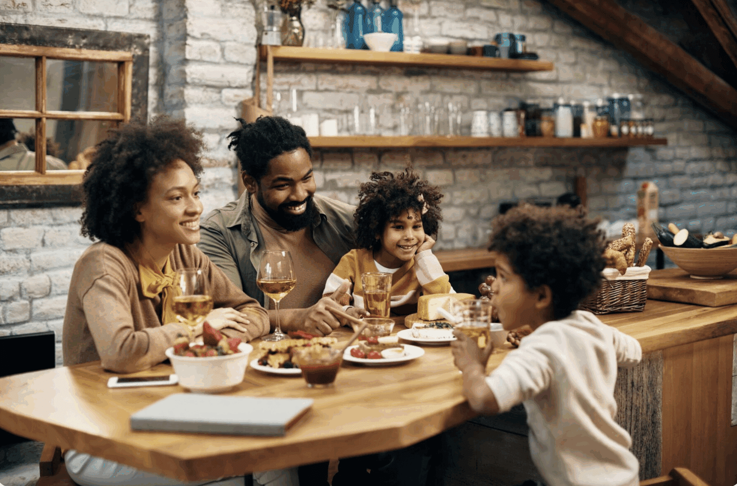 black family having juneteenth meal at home 